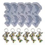 Tahtakale Toptancı Epoksi Silikon Kalıp Çoklu Yunus Balığı Kalıbı Yunus Anahtarlık Kalıbı Silikon 4.5x2.2 CM 10 lu