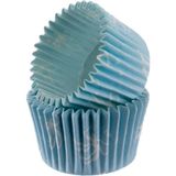 Tahtakale Toptancı Kek Kalıbı Pet Kapsül 52 x 45 mm Kağıt Cupcake Kağıdı x 100 Adet - Fiyonklu Mavi