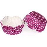 Tahtakale Toptancı Kek Kalıbı Pet Kapsül 65 x 38 mm Kağıt Cupcake Kağıdı x 100 Adet - Puantiyeli Mor