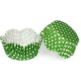 Tahtakale Toptancı Kek Kalıbı Pet Kapsül 65 x 38 mm Kağıt Cupcake Kağıdı x 100 Adet - Puantiyeli Yeşil