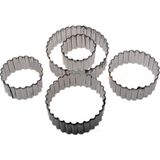 Tahtakale Toptancı Kek Kurabiye ve Pasta Kalıbı Metal 5 Li Set Yuvarlak Tırtıklı