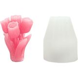 Tahtakale Toptancı Silikon 3D 5 Güllü Çiçek Buketi Mum Kalıbı - Standart