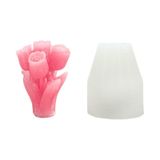 Tahtakale Toptancı Silikon 3d 5 Güllü Çiçek Buketi Mum Kalıbı