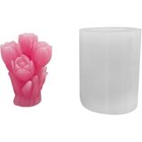 Tahtakale Toptancı Silikon 3D 6 Güllü Çiçek Buketi Mum Kalıbı - Standart