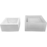 Tahtakale Toptancı Silikon 3D Kare Taş Tozu Saksı ve Mumluk Kalıbı - Standart
