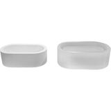 Tahtakale Toptancı Silikon 3D Oval Taş Tozu Saksı ve Mumluk Kalıbı - Standart