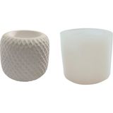 Tahtakale Toptancı Silikon 3D Pitikare Desenli Dekoratif Saksı ve Mumluk Için Taş Tozu Beton Kalıbı - Standart