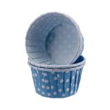 Tahtakale Toptancıları Cupcake Kalıbı Büyük Boy 62 * 40 Mm (100 Adet) Puantiyeli Mavi