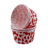 Tahtakale Toptancıları Cupcake Kalıbı Büyük Boy 62 * 40MM DESENLİ (50 Adet) Kalp Desenli
