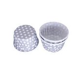 Tahtakale Toptancıları Cupcake Kalıbı Minik Boy 38 * 30 Mm (50 Adet) Puantiyeli Gümüş