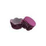 Tahtakale Toptancıları Cupcake Kalıbı Pet Kapsül Dalgalı Kek Kalıbı 65X38 MM (100 Adet) Puantiyeli Mor
