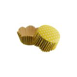Tahtakale Toptancıları Cupcake Kalıbı Pet Kapsül Dalgalı Kek Kalıbı 65X38 MM (100 Adet) Puantiyeli Sarı