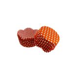 Tahtakale Toptancıları Cupcake Kalıbı Pet Kapsül Dalgalı Kek Kalıbı 65x38 Mm (100 Adet) Puantiyeli Turuncu
