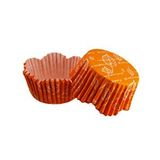 Tahtakale Toptancıları Cupcake Kalıbı Pet Kapsül Dalgalı Turuncu Yaprak Desenli Kek Kalıbı 65x38 Mm (100 Adet)