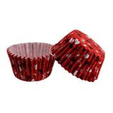 tahtakale toptancıları Cupcake Kalıbı Pet Kapsül Kek Kalıbı 48x34 Mm (100 Adet) Kırmızı Üzeri Fiyonk Ve Kalp Desenli