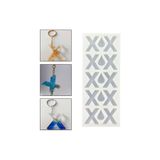 Tahtakale Toptancıları Epoksi Çoklu Silikon Kalıp X Harfi Anahtarlık Reçine Seri Döküm Kalıbı 4 CM 10 Lu
