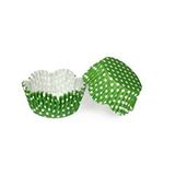 tahtakale toptancıları Kek Kalıbı Pet Kapsül 65*38 Mm Kağıt Cupcake Kağıdı (100 Adet) Puantiyeli Yeşil