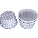 Tahtakale Toptancısı Cupcake Kalıbı Minik Boy 38*30 mm (100 Adet) Puantiyeli Gümüş