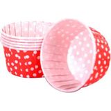 Tahtakale Toptancısı Cupcake Kalıbı Orta Boy 50*39 mm (50 Adet) Puantiyeli Kırmızı