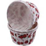Tahtakale Toptancısı Cupcake Kalıbı Orta Boy 50*39 mm Desenli (50 Adet) Çilek Desenli - Renkli