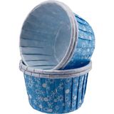 Tahtakale Toptancısı Cupcake Kalıbı Orta Boy 50*39 mm Kar Desenli (50 Adet) Kar Desenli Mavi