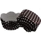 Tahtakale Toptancısı Cupcake Kalıbı Pet Kapsül Dalgalı Kek Kalıbı 65X38 mm (100 Adet) Puantiyeli Kahverengi