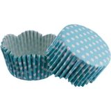 Tahtakale Toptancısı Cupcake Kalıbı Pet Kapsül Dalgalı Kek Kalıbı 65X38 mm (100 Adet) Puantiyeli Mavi