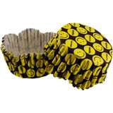 Tahtakale Toptancısı Cupcake Kalıbı Pet Kapsül Dalgalı Sarı Emoji Kek Kalıbı 65X38 mm (100 Adet)