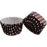 Tahtakale Toptancısı Cupcake Kalıbı Pet Kapsül Kek Kalıbı 48X34 mm (100 Adet) Puantiyeli Kahverengi