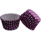 Tahtakale Toptancısı Cupcake Kalıbı Pet Kapsül Kek Kalıbı 48X34 mm (100 Adet) Puantiyeli Mor