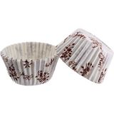 Tahtakale Toptancısı Cupcake Kalıbı Pet Kapsül Kek Kalıbı 48X34 mm (100 Adet) Sarmaşık Desenli - Beyaz