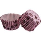 Tahtakale Toptancısı Cupcake Kalıbı Pet Kapsül Kek Kalıbı 52X45 mm (100 Adet) Mutfak Desenli - Pudra Pembe