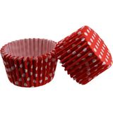 Tahtakale Toptancısı Kek Kalıbı Pet Kapsül 52X45 mm Kağıt Cupcake Kağıdı (100 Adet) Puantiyeli Kırmızı