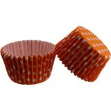 Tahtakale Toptancısı Kek Kalıbı Pet Kapsül 52X45 mm Kağıt Cupcake Kağıdı (100 Adet) Puantiyeli Turuncu