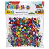 Tahtakalehobi Renkli Nova Color Simli Ponpon 10 mm 200'lü Paket Yumuşak Doku ile Eğlenceli Projeler İçin