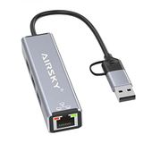 TahTicMer Airsky 4 in 1 Sd USB C USB A Hub Dock İstasyonu 4 Port Usc Hub Power 4d Tf Port Usb 2.0 3.0