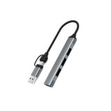 TahTicMer Airsky 4 In 1 Usb C Usb A Hub Dock Istasyonu Type C & Usb To 3*usb 2.0 1*usb 3.0 Uyumlu