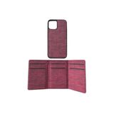 TahTicMer Apple Iphone 11 Pro Kılıf Kumaş Arka Kapak Silikon Mıknatıslı Kredi Kartlıklı Exclusive Spor Kapak, Pembe