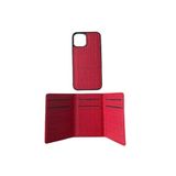 TahTicMer Apple Iphone 12 Pro Kılıf Kumaş Arka Kapak Silikon Mıknatıslı Kredi Kartlıklı Exclusive Spor Kapak