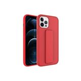 TahTicMer Apple Iphone 14 Pro Kılıf Silikon Standlı Elden Geçme Mıknatıslı Hand Strap Suni Derili Arka Koruma
