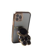 TahTicMer Apple iphone 14 Pro Uyumlu Kılıf Astronot Gizli Standlı Silikon Lazer Arkası şeffaf Tpu Siyah