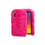 TahTicMer Apple iPhone 15 Pro Max Uyumlu Kılıf Peluş Tüylü Taşlı Pofuduk Silikon Kapak