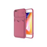 TahTicMer Apple Iphone 6 Kılıf Kartix Kamera Lens Korumalı Silikon Sürgülü Kredi Kartlıklı Kapak