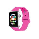 TahTicMer Apple Watch 38 cm Kordon Spor Yumuşak Silikon Pembe Koyu Kayışı