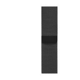 TahTicMer Apple Watch 40 Mm Çelik Kayış Hasır Örme Kordon Milano Siyah