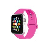TahTicMer Apple Watch 42 Mm Kordon Spor Kayışı Yumuşak Silikon Pembe Koyu