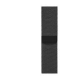 TahTicMer Apple Watch 44 Mm Çelik Kayış Hasır Örme Kordon Milano Siyah