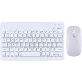 TahTicMer Bluetooth Klavye Mouse Set Bilgisayar Telefon Oyun Konsolu Tüm Cihazlara Uyumlu Akıllı Taşınabilir Şarj Edilebilir Kablosuz Bluetooth Klavye Mause Set - Beyaz