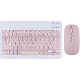 TahTicMer Bluetooth Klavye Mouse Set Bilgisayar Telefon Oyun Konsolu Tüm Cihazlara Uyumlu Akıllı Taşınabilir Şarj Edilebilir Kablosuz Bluetooth Klavye Mause Set - Pembe