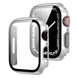 TahTicMer çerçeve Kılıf Komple önü Kapatan Mika Ekran Kırılmaz Cam Korumalı Gümüş-Gri Apple Watch Seri 2 3 4 5 6 SE 44mm ile Uyumlu ürün